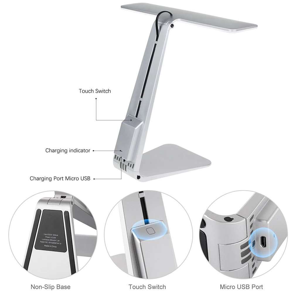 Обновленная Складная ультратонкая настольная лампа Mac с 3 режимами затемнения