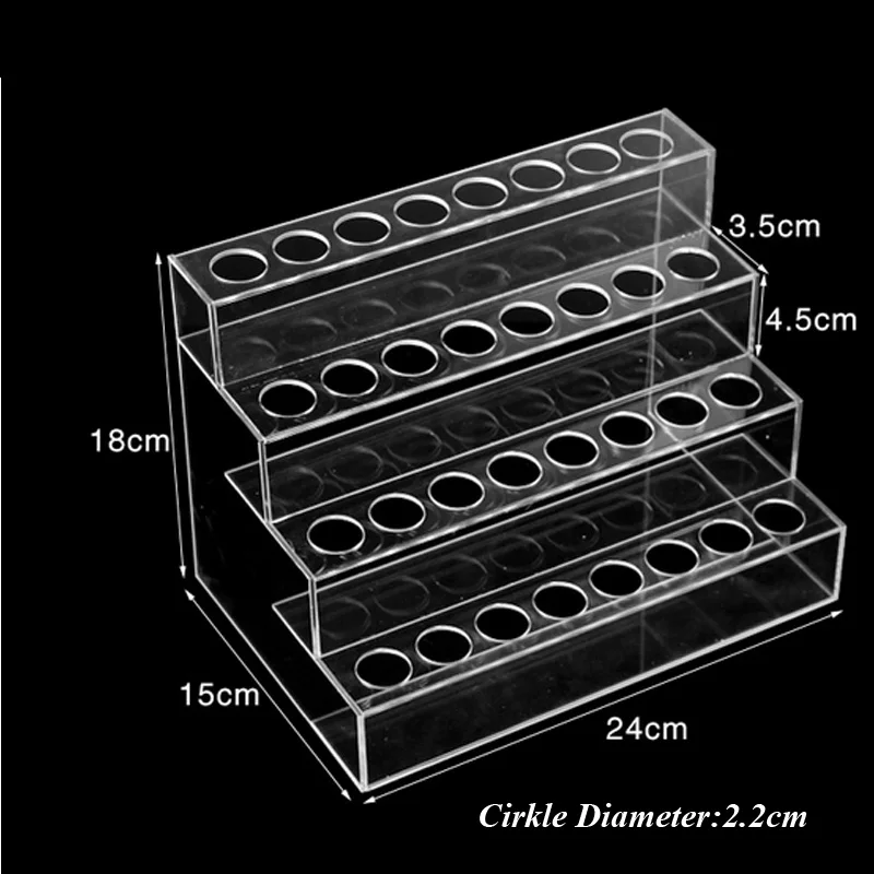

4 Layers Clear Acrylic Nail Polish Rack Holder 60 holes Lipstick Eyeliner Mascara Eyebrow Pencil Rack Storage Display Stand