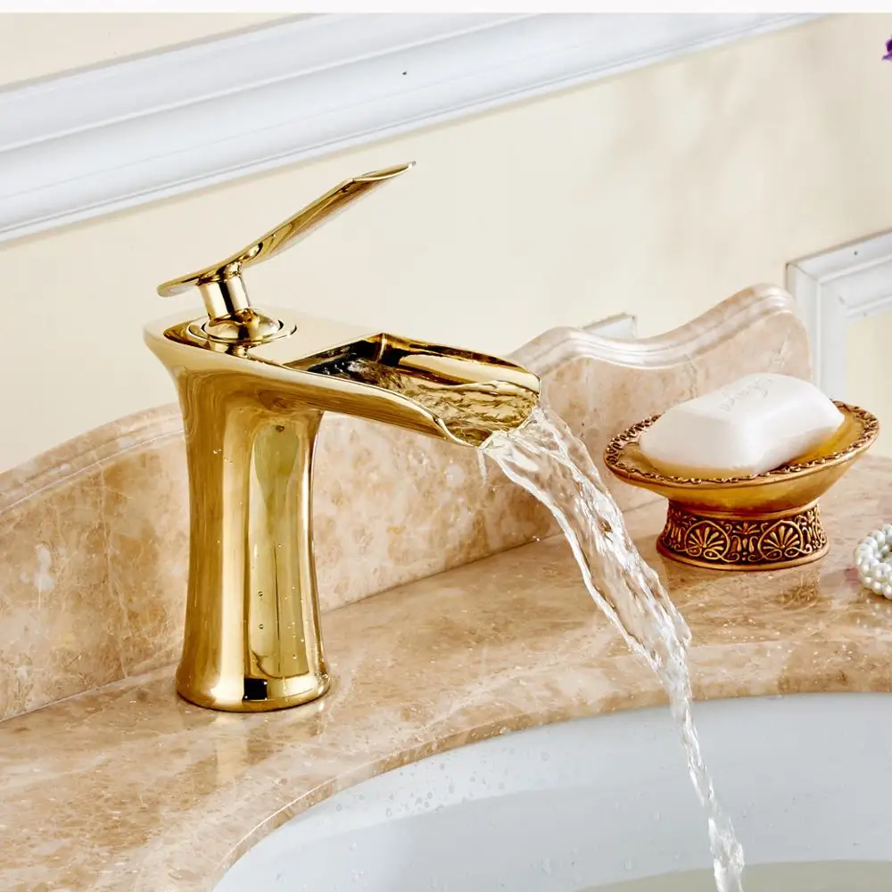 Бесплатная доставка медный корпус античная бронза водопад смеситель для ванной