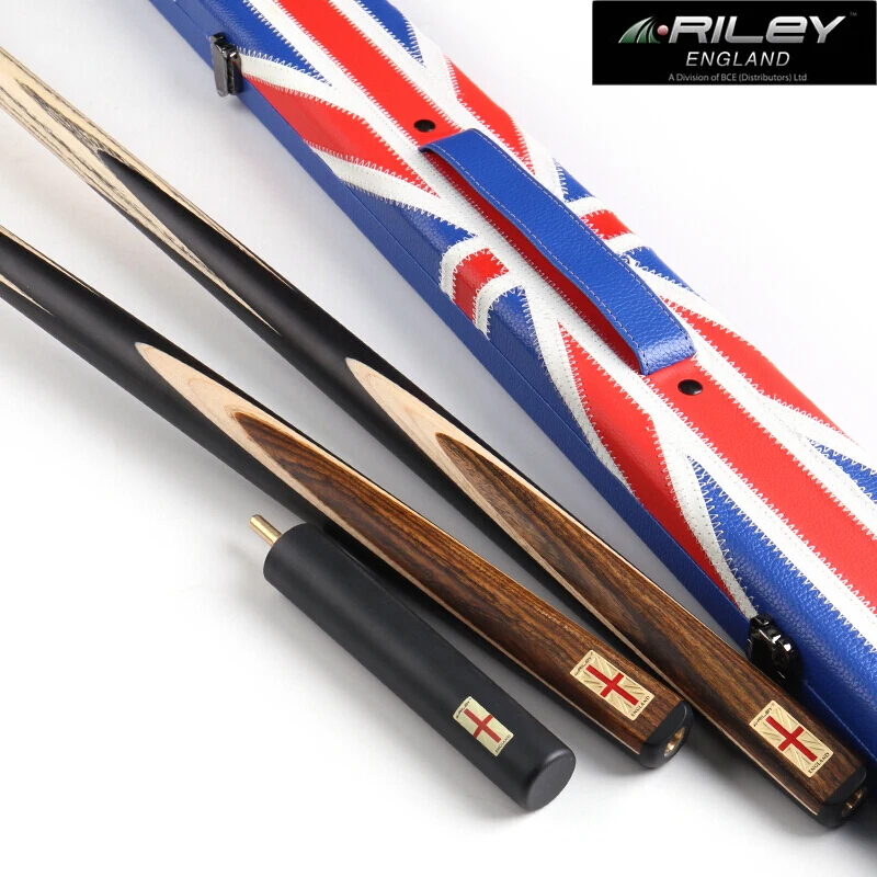 comprar Riley RES-301 Artesanal 9.5mm Ponta Dos Cervos Uma Peça Bilhar Snooker Vara Cue Com Extensão Caso Original Inglaterra Taco Preto 8