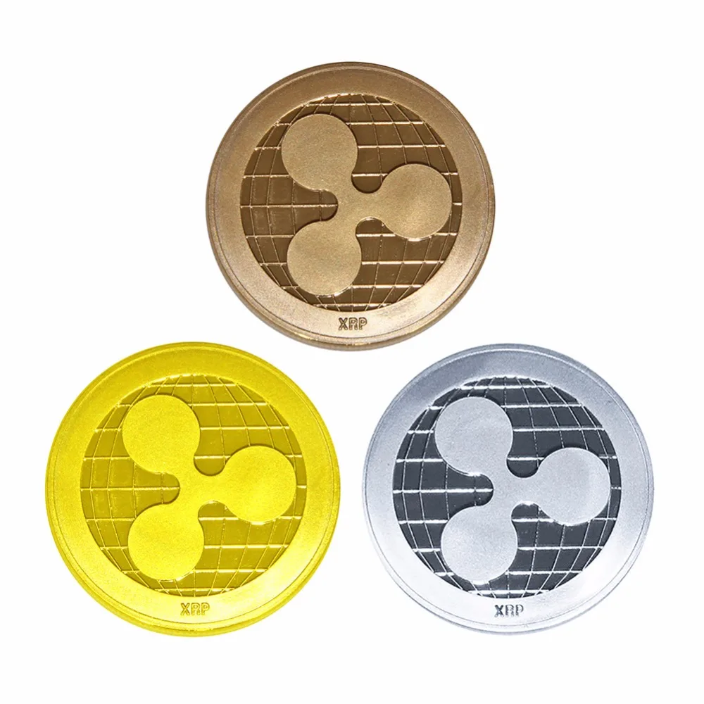 1 шт. монета ряби памятная круглая XRP криптовалюты Коллекционная Биткоин