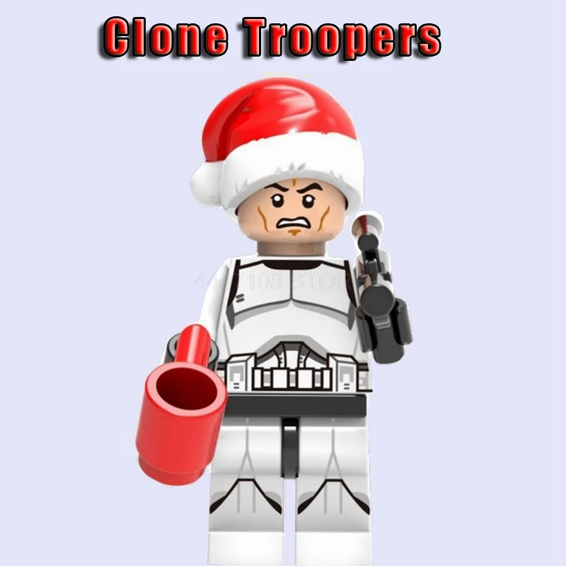 Игрушки блоки Рождество Grinch Санта Клаус StarWars принцесса Эйк Лея Скайуокер C3PO DC Бэтмен Джокер флэш-блоки игрушечные фигурки - Цвет: Clonee Troopers