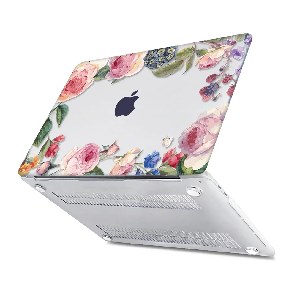 Жесткий чехол с цветочным рисунком и кристаллами для MacBook Air 11 12/air 13 A1932 retina 13 pro 13,3 15 16 touch bar A2141 чехол с цветами для ноутбука