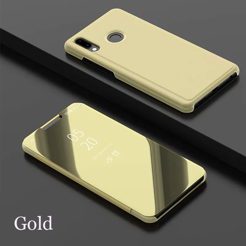 Gold Зеркало сенсорный флип чехол для Xiaomi Mix 2, 3, ремешок F1 8 8se 8pro 8lite 5x 6x a1 a2 стенд 360 Полное покрытие для Redmi S2 6A 5 Note 4X5 6 iPad Pro - Цвет: Gold