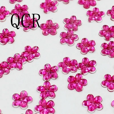 rose 500pcs 500 шт./упак. 7 мм цветочный дизайн, акриловый стразы в ассортименте, плоское основание для дизайна ногтей Стразы бусины - Цвет: rose 500pcs