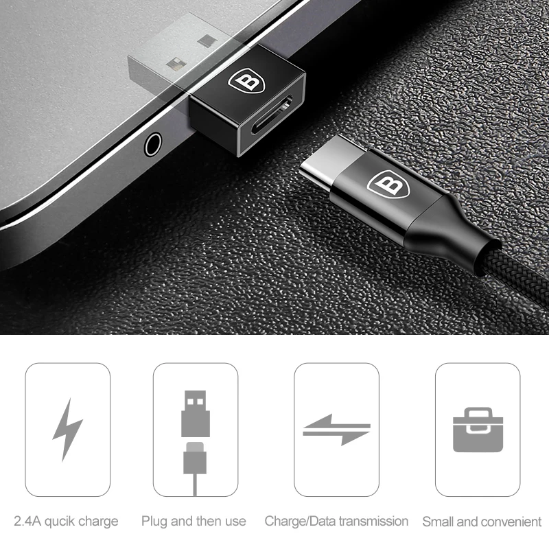 Baseus USB папа к Type C Женский адаптер OTG комбинезон для Samsung S9 Plus Macbook Xiaomi mi max 3 кабель