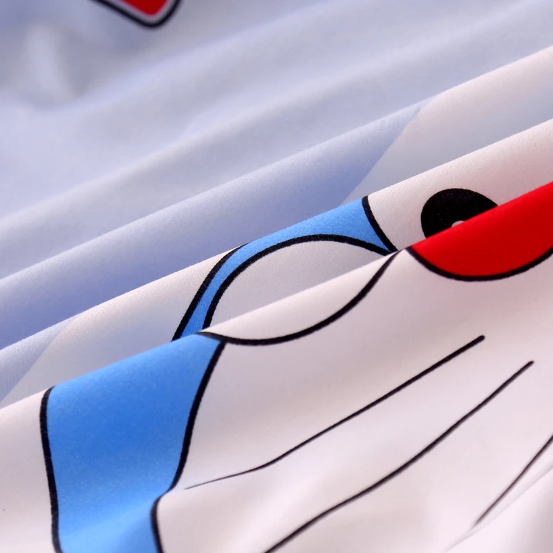Синий мультфильм Doraemon печать КРОВАТЬ Защитный чехол для матраса Воздухопроницаемый домашний текстиль матрас крышка Захваты постельное белье