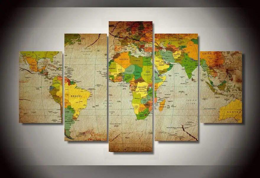 

HD Printed Map Group Painting wall art room decor print poster picture canvas Free shipping/bb-386