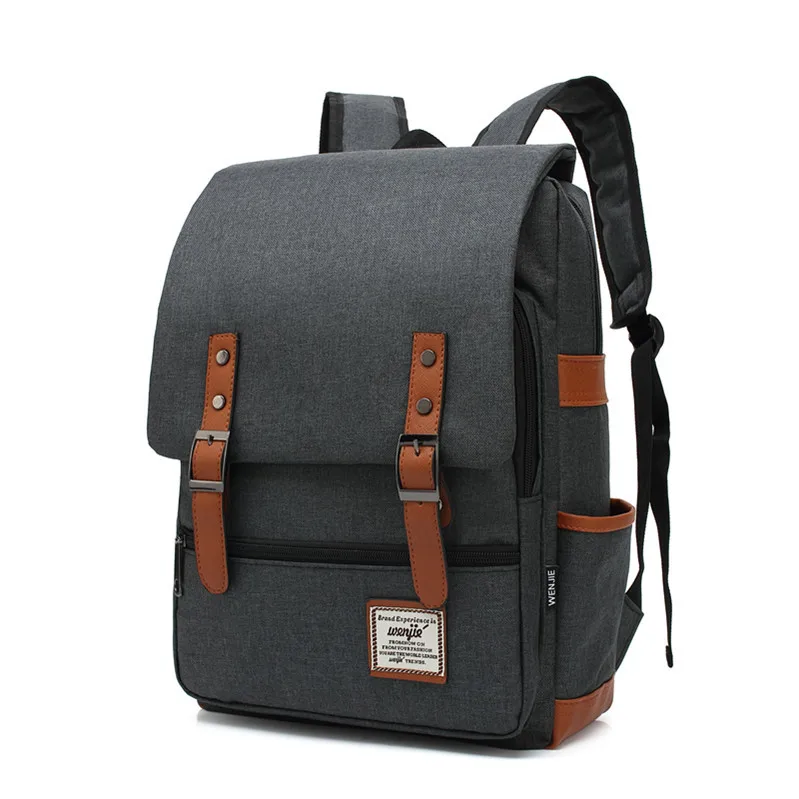 16 black zip Многоцветная кожаная сумка на ремне с защитой от кражи для мальчиков и девочек, школьная сумка для подростков, школьные сумки, Холщовый женский рюкзак, мужской рюкзак, дорожная сумка - Цвет: 16 black zip
