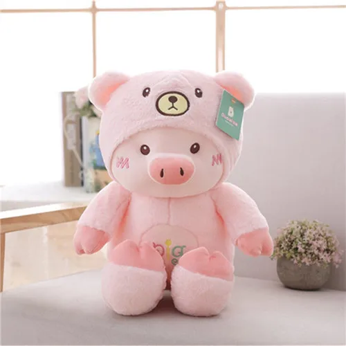 30/60 см Kawaii Pig Stuffe Плюшевая Кукла Косплей Кот, медведь и собака игрушка детская мягкая подушка в виде животного свинка Дети Девочка День рождения Рождественский подарок - Цвет: Розовый
