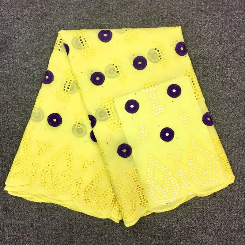 Дешевые Вышитые пробитые отверстия со стразами швейцарская хлопчатобумажная