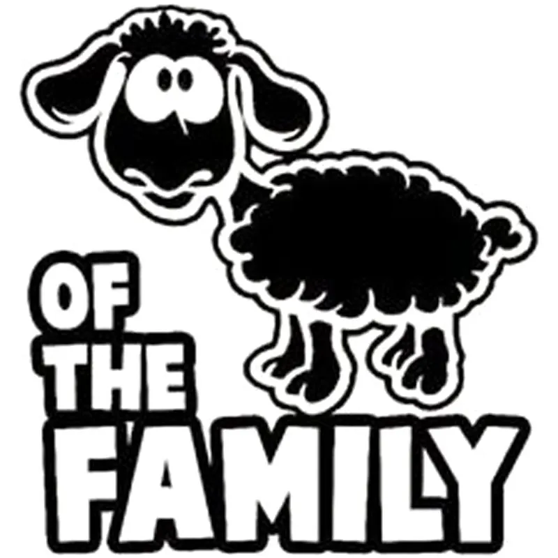 15 см * 7 черная/Серебристая овечка Автомобильная виниловая наклейка