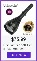 UniqueFire 1504 IR 940NM светодиодный светильник-вспышка, инфракрасный светильник с зумом, 3 режима, водонепроницаемый алюминиевый 67 мм, выпуклая линза, фонарь с креплением для прицела