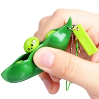 original new funny extrusion soybean key chain for men pea bean keychain women bag phone charms trinket stress relieve toys gift