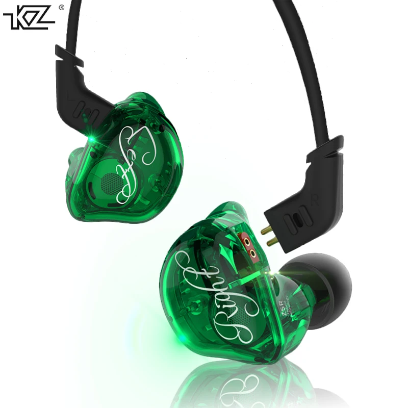 

KZ-ZSR 6 unit coil earphone HIFI with ear to ear moving iron heavy bass noise-Canceller earbuds with Mic Upgradeable cable