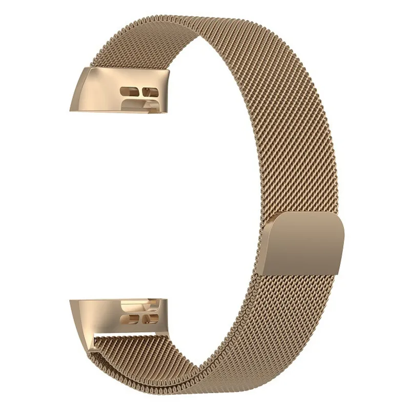 B Металлические Магнитные дышащие полосы для Fitbit Charge 3 из нержавеющей стали для женщин и мужчин маленький большой ремешок для спортивных часов браслет часы 9,28 - Цвет: B