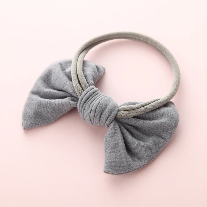 20 шт./лот мягкая нейлоновая повязка тюрбан с бантом ткань Детские аксессуары для