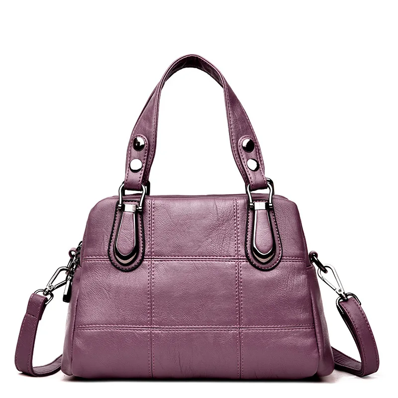 Chu JJ в европейском и американском стиле Стиль Для женщин сумки на ремне Crossbody Сумка Женская Лоскутная сумка Для женщин натуральная кожа Сумки - Цвет: Лаванда