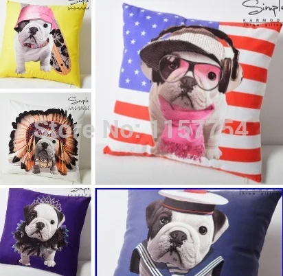 

Французский бульдог, чехлы для домашнего декора, декоративные подушки для собак, Винтажный чехол для подушки, бархатное покрытие для подушк...