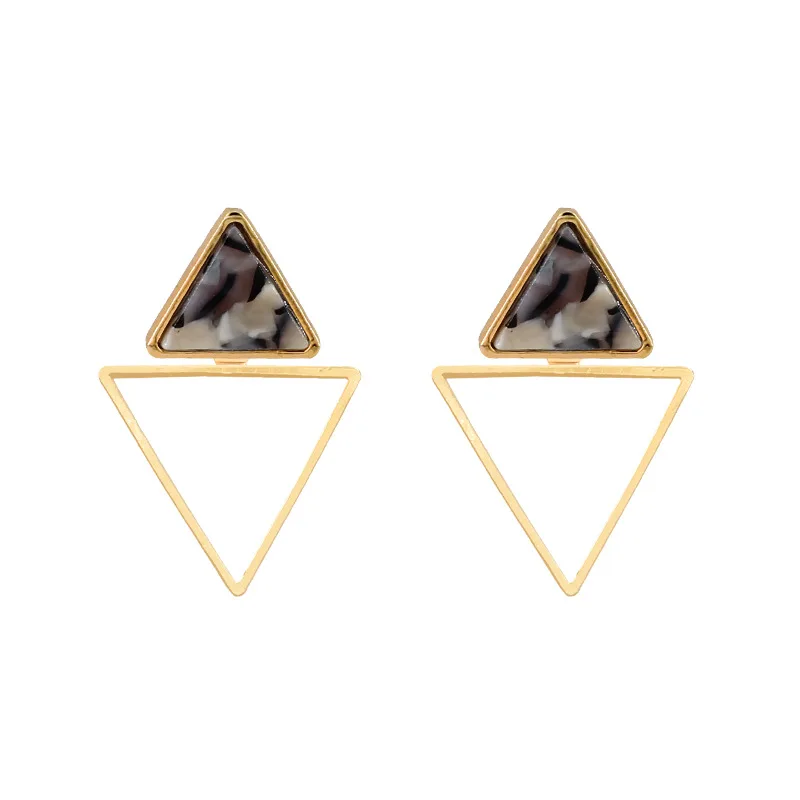 Треугольные леопардовые серьги-гвоздики для женщин эффектные элегантные серьги