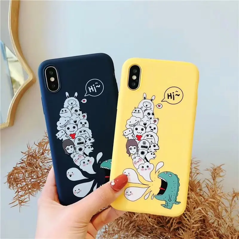 Милый динозавр рисунком чехол для телефона iphone6 6S 7 8 plus Чехлы iphoneX XS MAX XR Мягкая