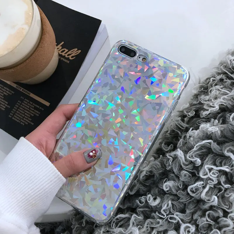 L-FADNUT винтажный Блестящий блестящий чехол для iPhone X Xr Xs Max Тонкий ретро бампер 7 8 6 6S