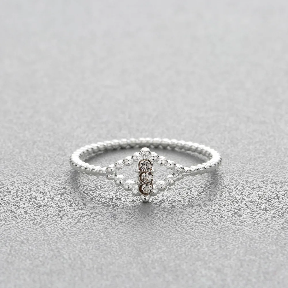 Кольцо с ромбовидным шармом Chandler кубическим цирконием микроинкрустация кольцо