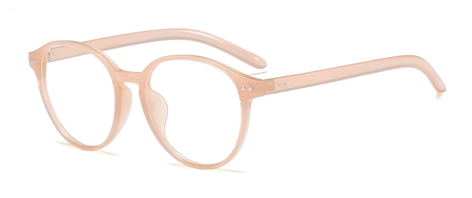 light pink Peekaboo, классические круглые очки для женщин, черный леопард, Ретро стиль, мужские очки, оправа, прозрачные линзы - Цвет оправы: light pink