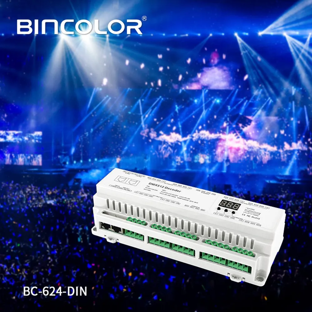 Фонарь Новый 24 канальный DMX512/8 бит/16 бит резьбовой декодер для светодиодной ленты