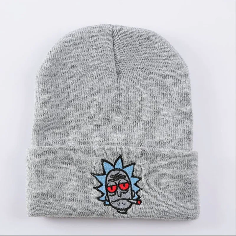 Серый Унисекс Adlut Rick and Morty Косплей костюмы шапочка зимняя Лыжная шапка Регулируемая для взрослых теплая шапка шапочки рождественские подарки Rick шапки - Цвет: Серый