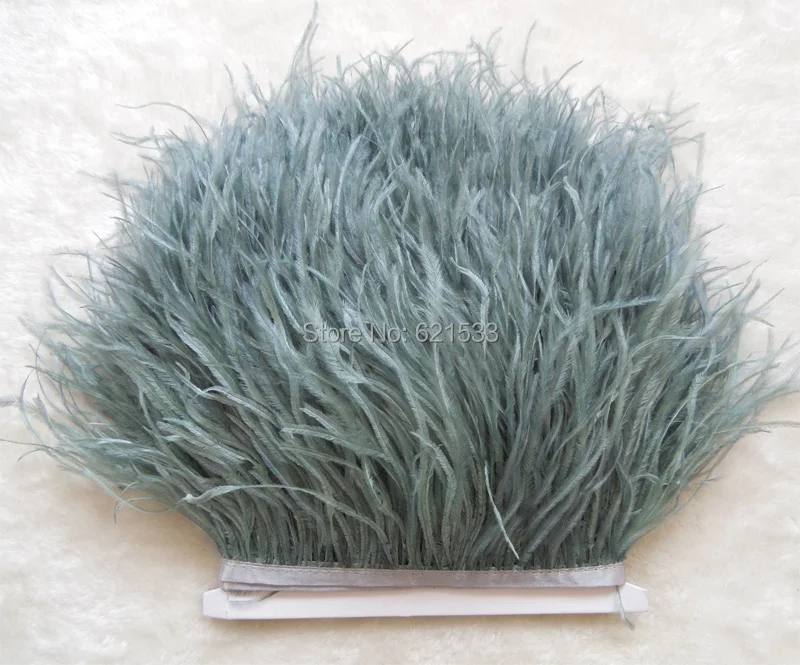 Серое перо страуса бахрома отделка из перьев 10 ярдов/партия! Высота 5-6 дюймов