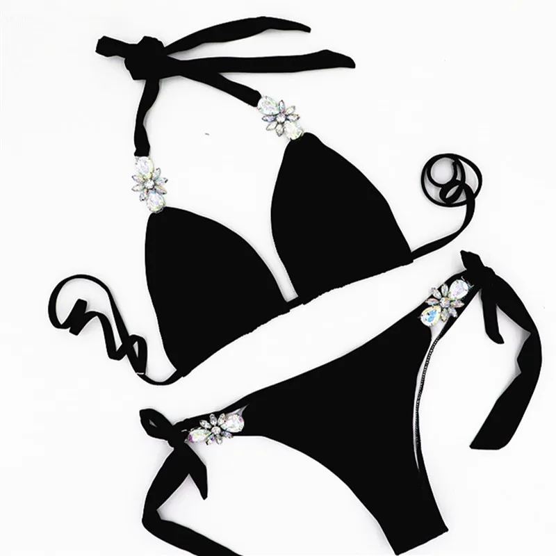 Сексуальный купальник со стразами Женский комплект бикини с кристаллами