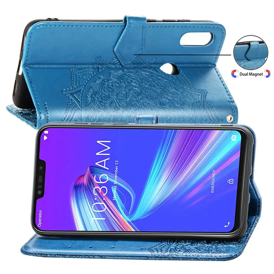 Чехол книжка из искусственной кожи для Asus Zenfone Max M2 ZB633KL 6 3 дюйма Роскошный чехол