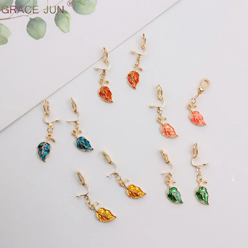 Женские серьги клипсы с листьями GRACE JUN модные каффы без проколов для вечеринок