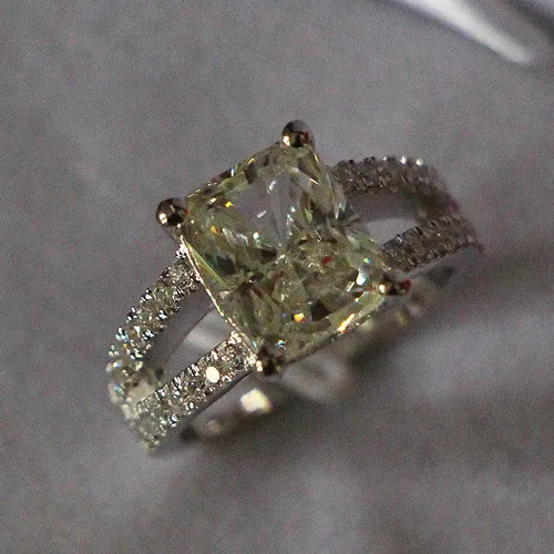 

3.85Ct Diamond Genuine 14K White Gold Ring Engagement Wedding Ring Bridal Jewelry for women Luxury Quality Guarantee!