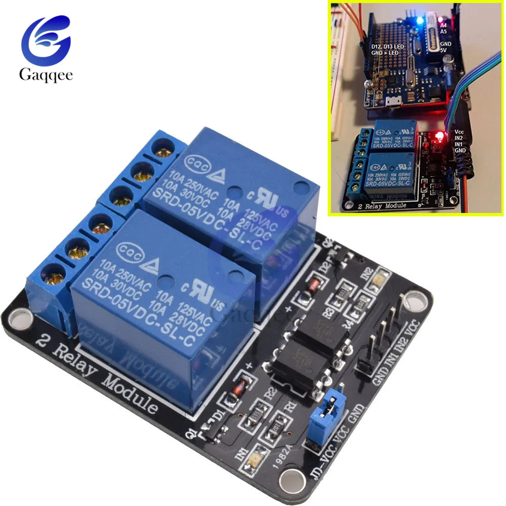 DC 5V 2 канальный релейный модуль с оптомуфтой-изолированный для Arduino Raspberry Pi MEGA 2560 DSP