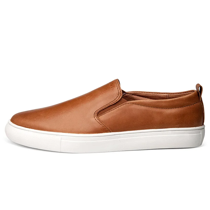 Egmont EG-86 Brown Spring Summer Boat Shoes Mens Casual Loafers Genuine Leather Handmade Comfortable Breathable | Обувь