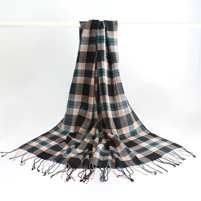 Модный бренд плед вязаный шарф мужчин осенне-зимние шарфы кашемир кисточкой