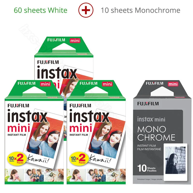 Фотобумага Fuji Fujifilm Instax Mini 9 для Instax Mini 9 7s 8 90 70 25 Instant Polariod camera Share Liplay SP2 1 Printer - Цвет: 60 White and Mono