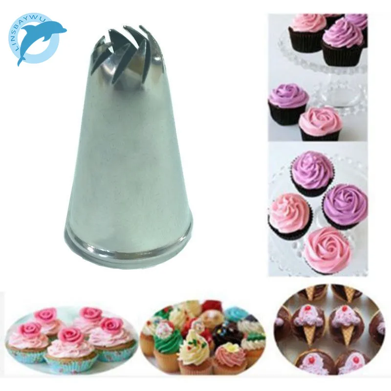 LINSBAYWU Нержавеющая сталь Висячие серьги цветок Советы Насадка для декорирования