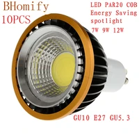 led spotlights cob spot par20 bulb 220v110v dimmable gu10 gu53 e27 7w 9w 12w bulb led p20 lamps warmpurecold white spot light