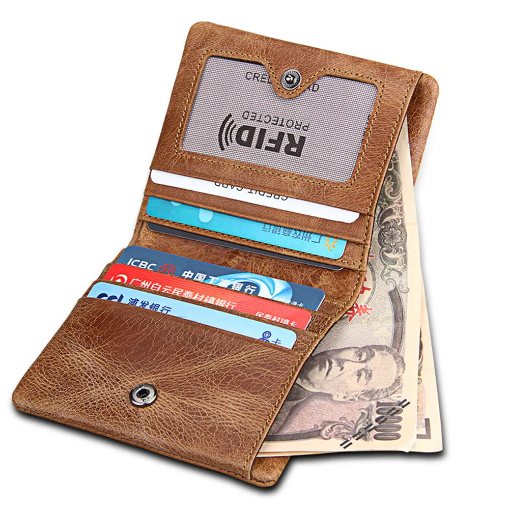 Мужской кошелек из натуральной кожи с защитой RFID|male purse|fashion pursewallet card holder |