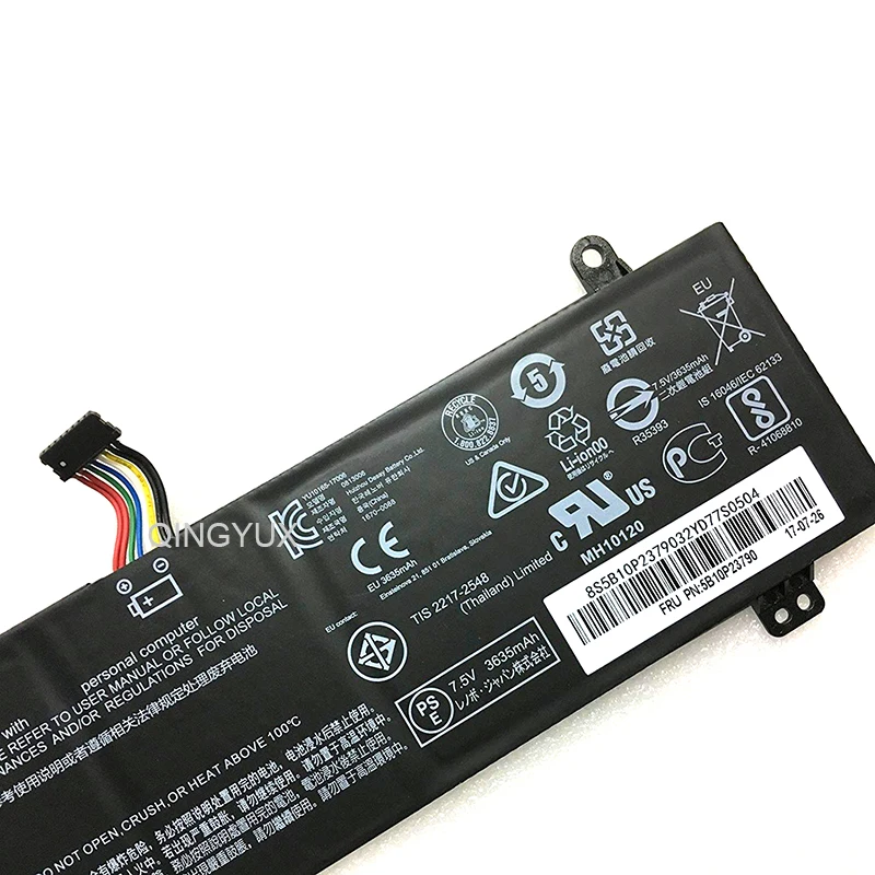 QINGYUX Новый 7 5 V 27Wh 3635mAh 0813006 Аккумулятор для ноутбука lenovo ideapad 5B10P23790