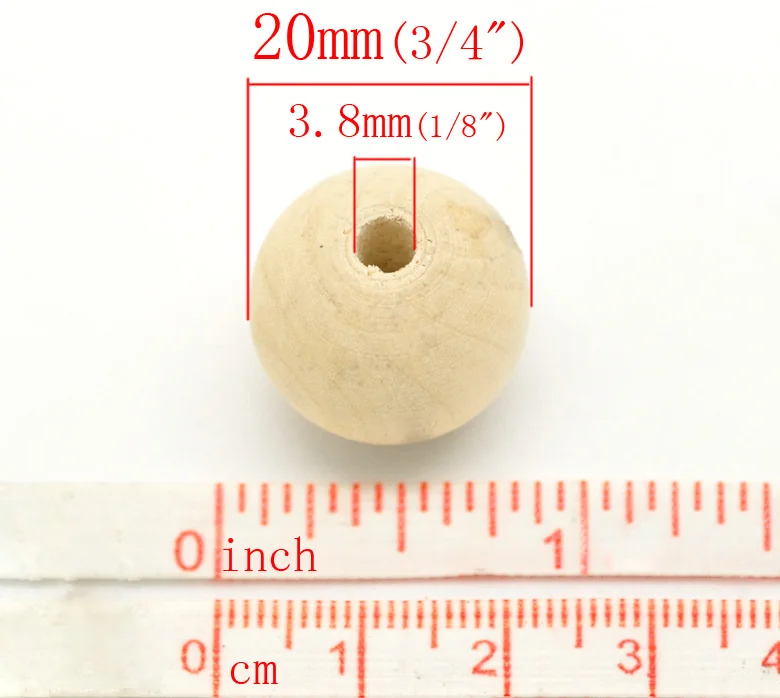 DoreenBeads 10 шт натуральные круглые деревянные разделители бисер 20 мм (3/4 &quot)|wood necklace
