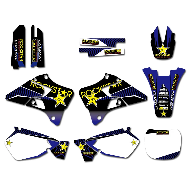 Sticker 2 Графический фон Стикеры наклейка для Yamaha YZ125 YZ250 YZ 125 250 1996 1997 1998 1999 2000 2001 Байк Стикеры s Горячая Распродажа - Цвет: Sticker 2