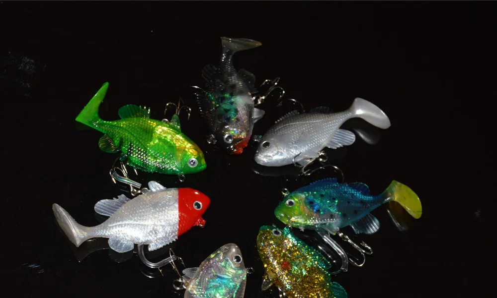 

6PCS Colorful Fishing soft Lure Jig Replica Fish Lure Baits Treble Hook 9cm/20g Free shipping