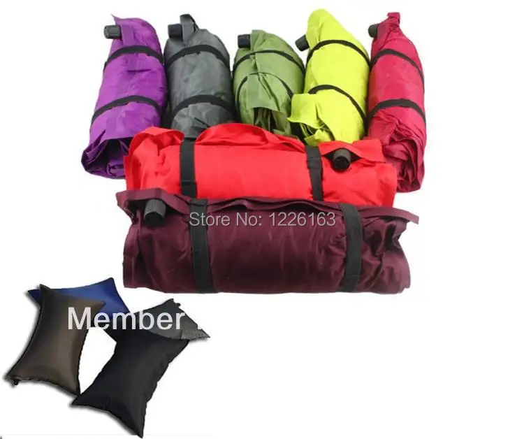 double sided flocking Travel Automatic inflatable pillow cushion rectangle shapePlane body hotel camping random color | Спорт и