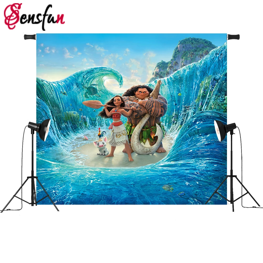 Sensfun Моана, Мауи серфинг тихий морской волны Vaiana пользовательские фотостудия фон виниловый