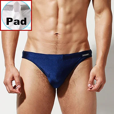 S3928 Dark Blue Пуш-ап Pad плавательные мужские трусы Сексуальная Гей одежда для плавания Бикини плавки Мужской купальный костюм Танга купальный костюм шорты Desmiit zwembroek - Цвет: S3928 Dark Blue