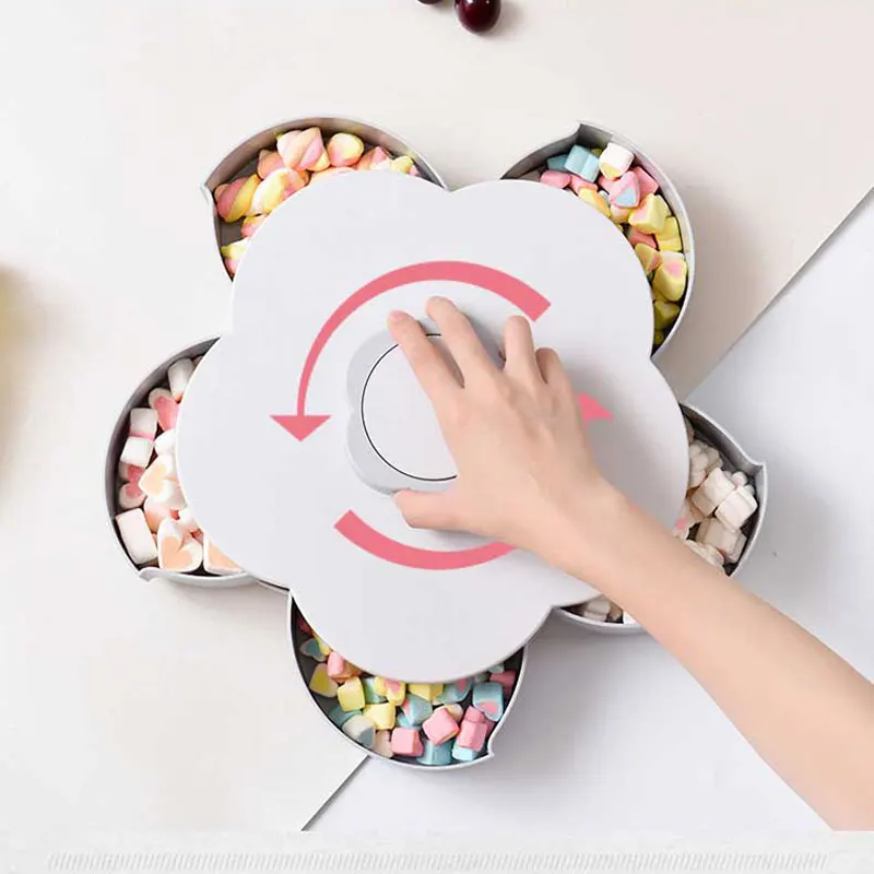 Вращающаяся коробка для конфет с цветком сливы контейнер хранения еды